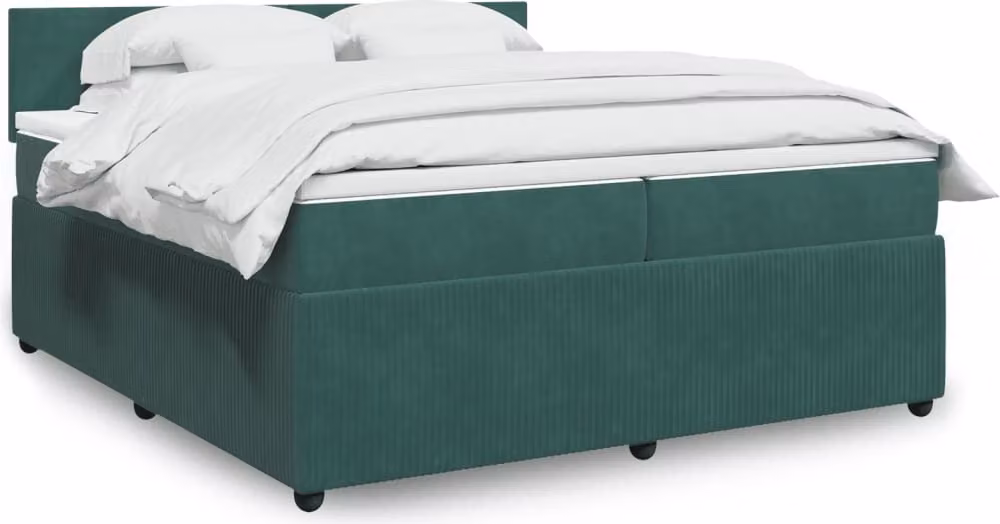 Maison Exclusive - Giroletto a Molle con Materasso Verde Scuro 200x200 cm Velluto