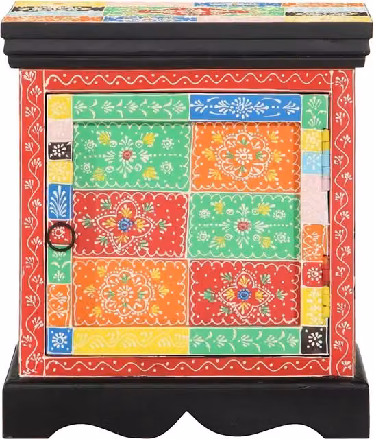 Set di 2 comodini Design Mania in legno massello di mango multicolore L/P/H: 40 x 35 x 45 cm