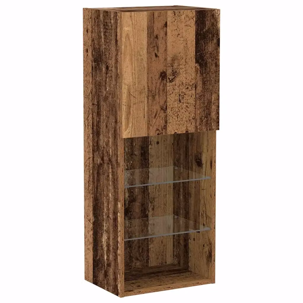 Mobile TV e credenza moderna vidaXL in legno e vetro marrone, L 40,5 cm x P 30 cm x H 102 cm – 2
