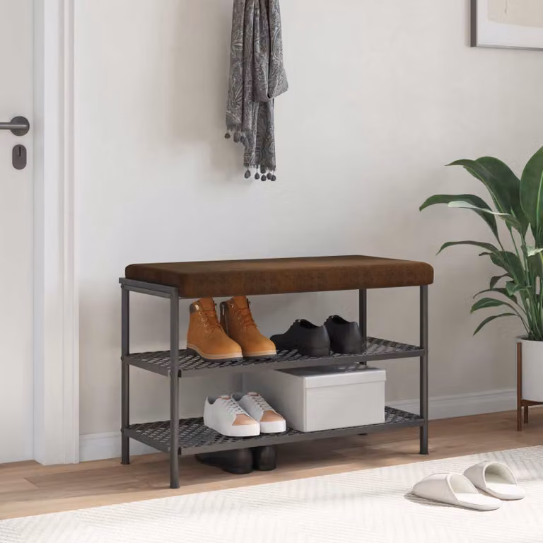 vidaXL Cuscino per panchina in tessuto scamosciato sintetico marrone con imbottitura in schiuma e base antiscivolo L 80 cm x P 80 cm x H 3,5 cm