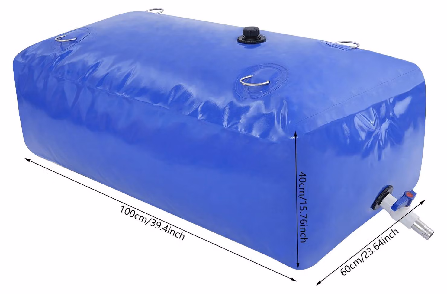 Serbatoio per l'acqua, capacità 240 litri, design pieghevole, colore blu