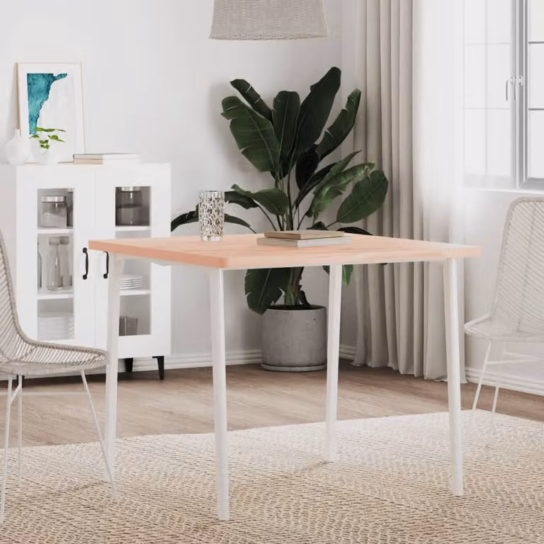 vidaXL Piano per Tavolo Quadrato in Legno di Faggio Marrone L: 80 cm, P: 80 cm, H: 2,5 cm