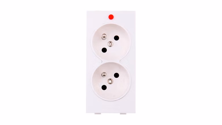 Simon Connect CIMA presa doppia c/u 16A IP20 bianco puro S2/9