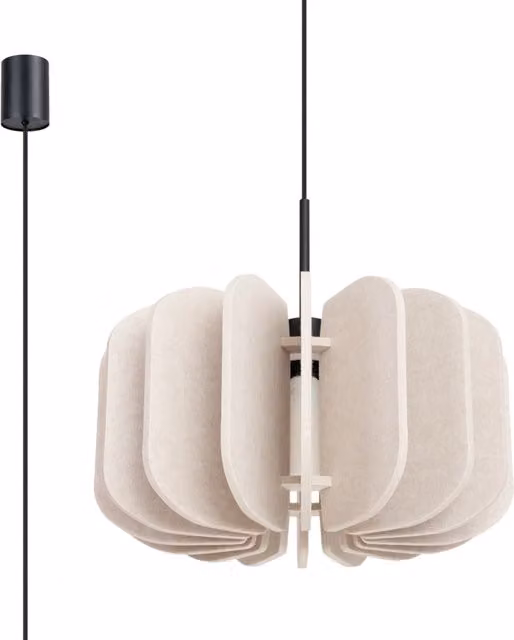 Lampada sospesa BARDEO moderna feltro beige Ø45cm E27