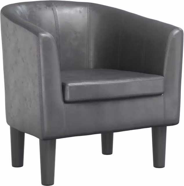 Poltrona Relax Cabriolet Grigia in Similpelle con Braccioli e Design Moderno