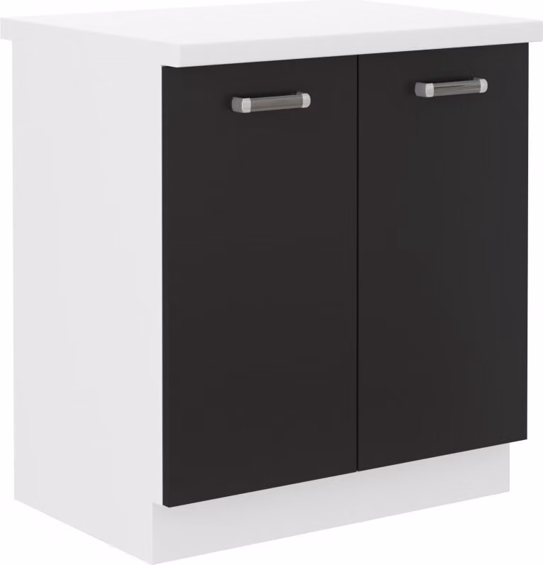 Armadietto per lavello ODONA - larghezza 80 cm, nero / bianco