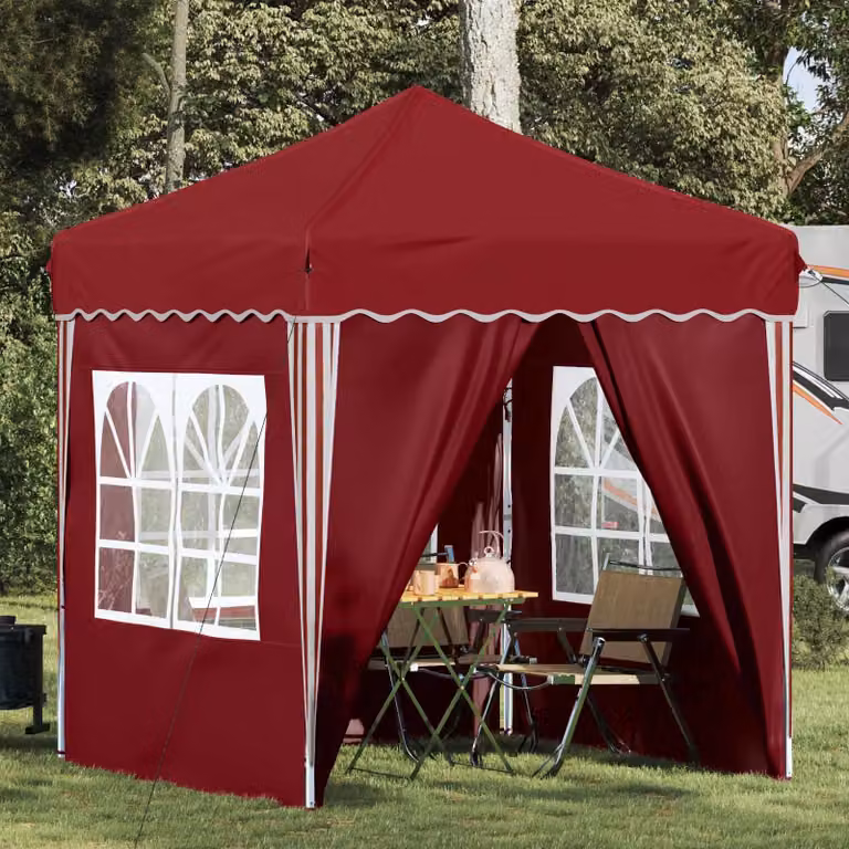 Maison Exclusive - Tenda pop-up per feste, 195 x 195 x 245 cm, colore bordeaux, tessuto Oxford