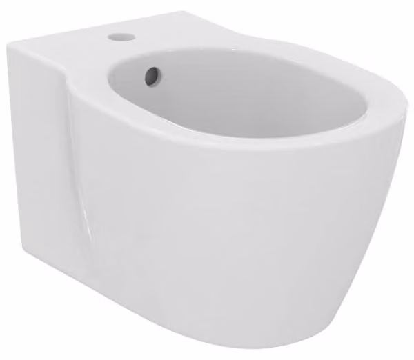 Bidet sospeso, in Vetroceramica, bianco, 54,5x36x40 cm, fissaggio a scomparsa