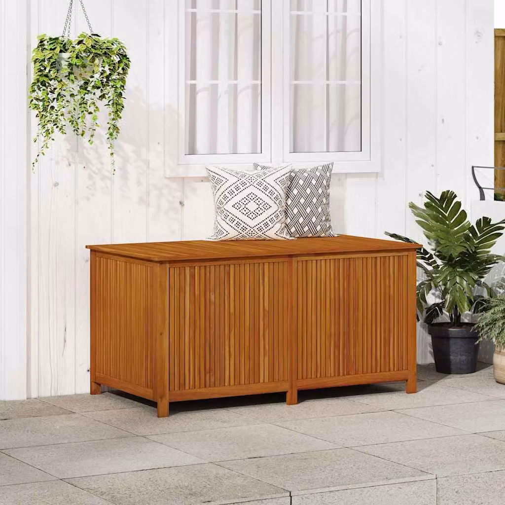 vidaXL Contenitore da Giardino in Legno Massello di Acacia Oliato, Marrone, L 150 x P 80 x H 75 cm – 1