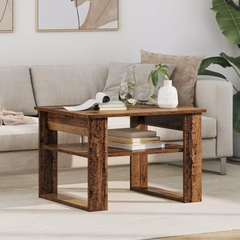 vidaXL Tavolino da salotto moderno in legno marrone L: 64 cm, P: 54 cm, H: 44 cm