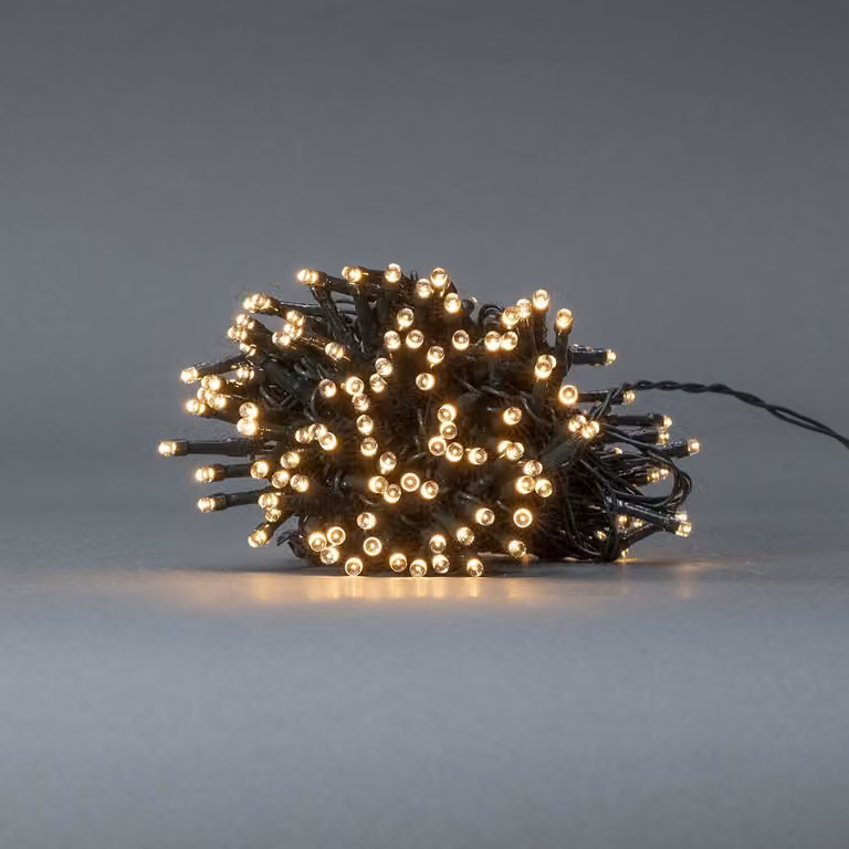 Luci di Natale Nedis - Stringa - 192 LED - Bianco caldo - 14,40 m - Effetti luce: 7 - Uso interno ed esterno - Funzionamento a batteria