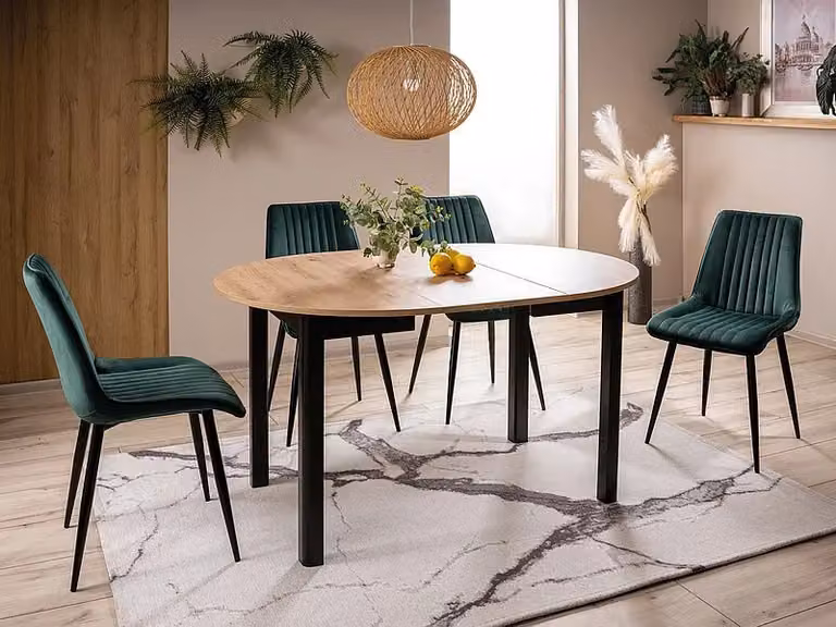 Tavolo da pranzo allungabile EMERSON - rovere artisan / nero