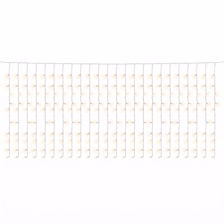 DICTROLUX Tenda Luminosa Premium con 240 LED Bianco Caldo, Prolungabile, H 1 m x L 4 m