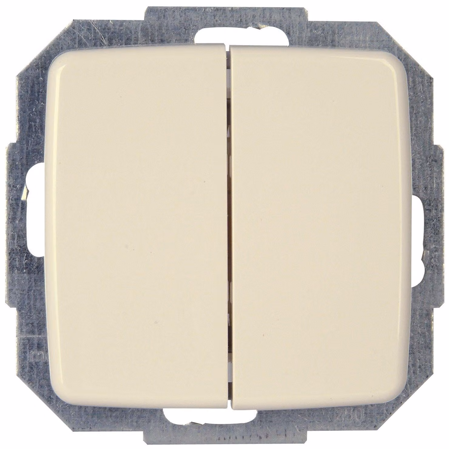Interruttore a due vie, design classico, color crema-bianco, in plastica, 10 A/250 V, grado di protezione IP20