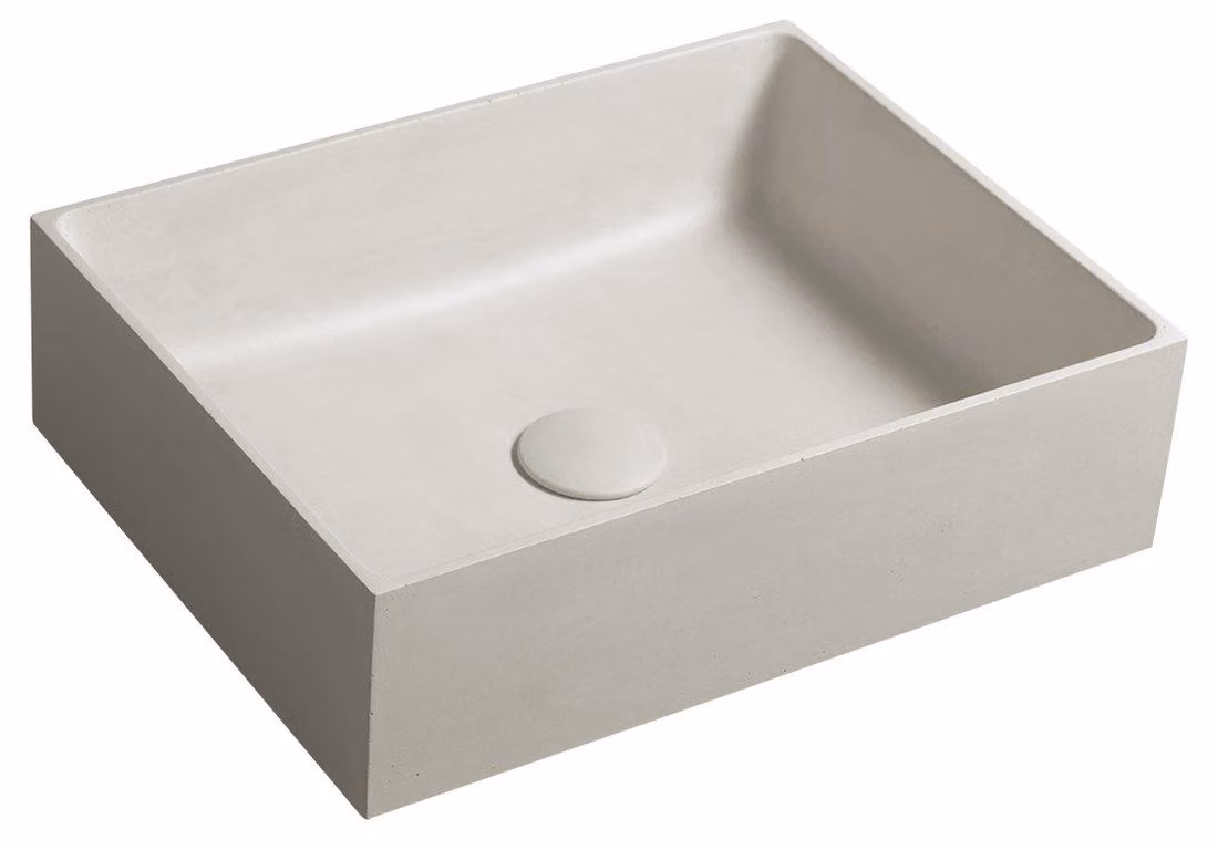 Lavabo da appoggio in cemento Sapho FORMIGO, 47,5x36,5 cm, sabbia opaca
