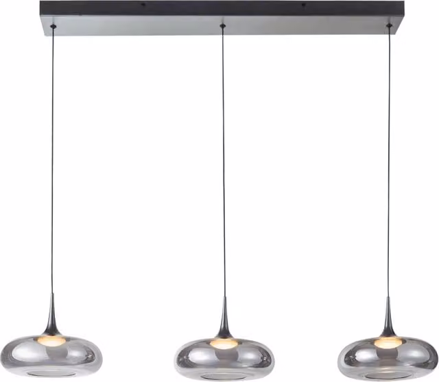 Lampada sospensione Tenele Italux cromo LED 21W 3 luci