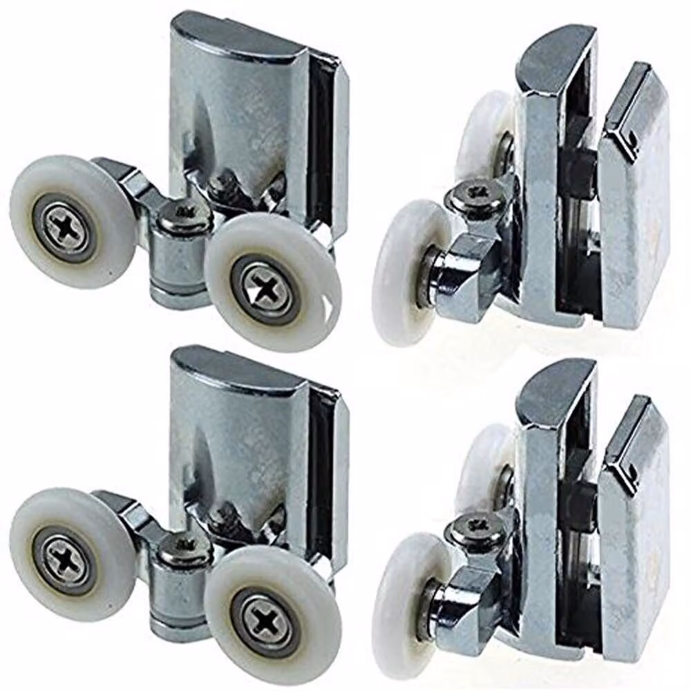 Solidchoice - Set di 4 rotelle in acciaio inossidabile per porte doccia