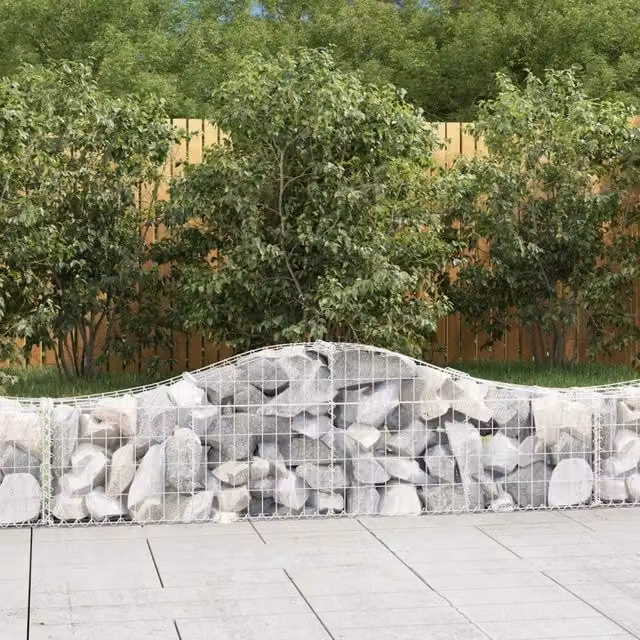 Cesti Gabbioni ad Arco 8 pz 200x30x40/60 cm Ferro Zincato 3145373
