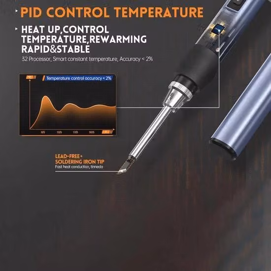 Mini Saldatore Portatile Rapid con Regolazione della Temperatura, Colore Blu