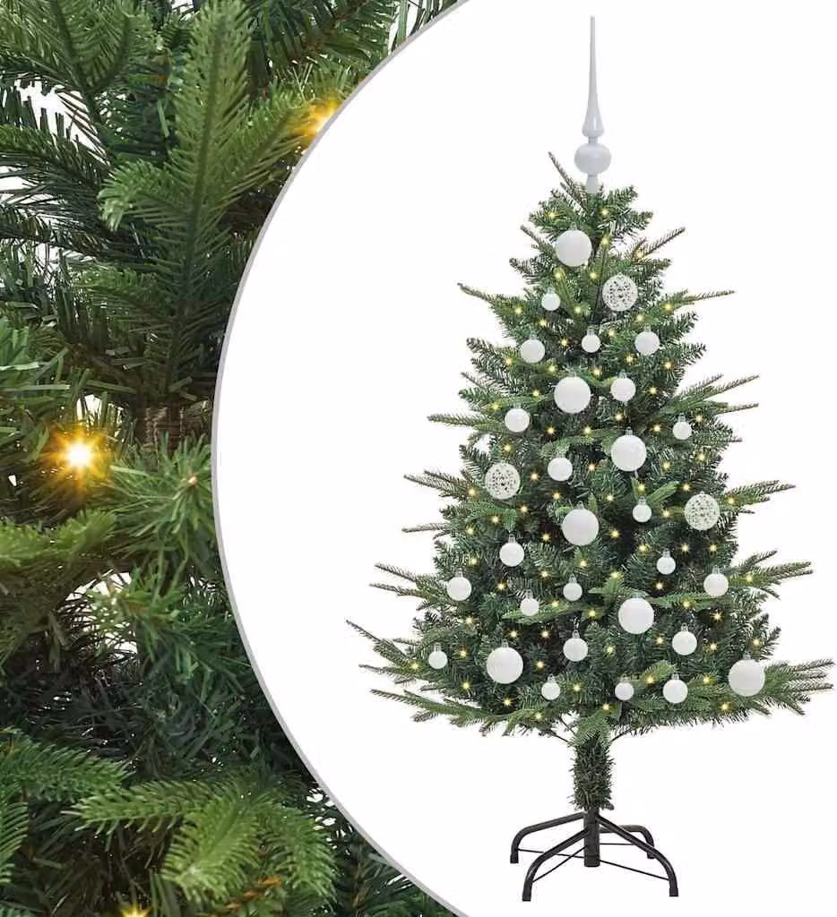 Albero di Natale artificiale preilluminato con pallina verde