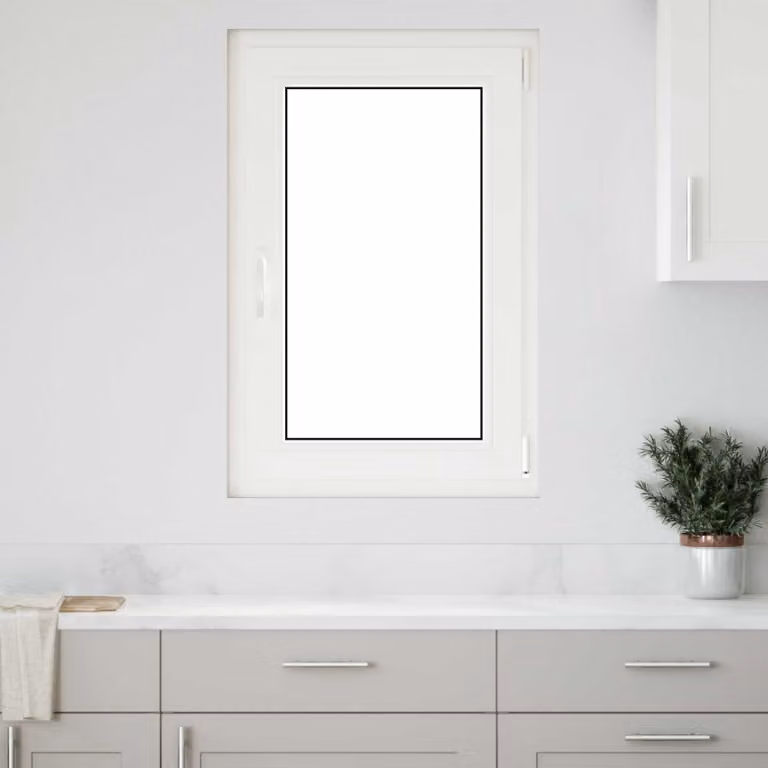 Finestra per seminterrato a battente vidaXL in plastica bianca con vetro trasparente L: 100 cm, H: 60 cm, P: 17,15 cm