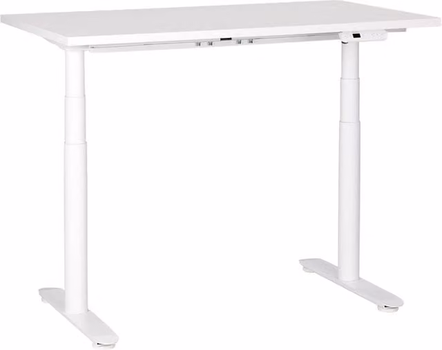 Scrivania regolabile in altezza elettricamente BELIANI bianca con piano in MDF e struttura in metallo L: 120 cm, P: 72 cm