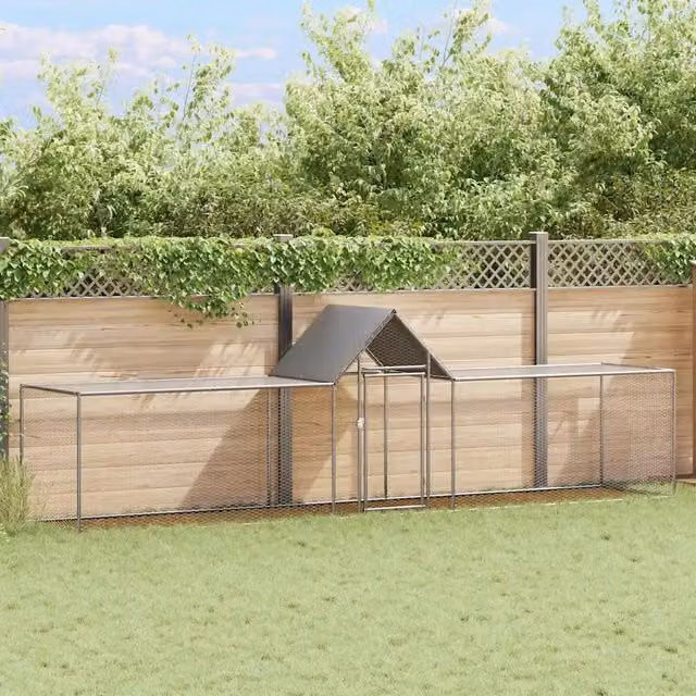 Pollaio Videx in acciaio zincato grigio L: 5 m, P: 1 m, H: 1,5 m