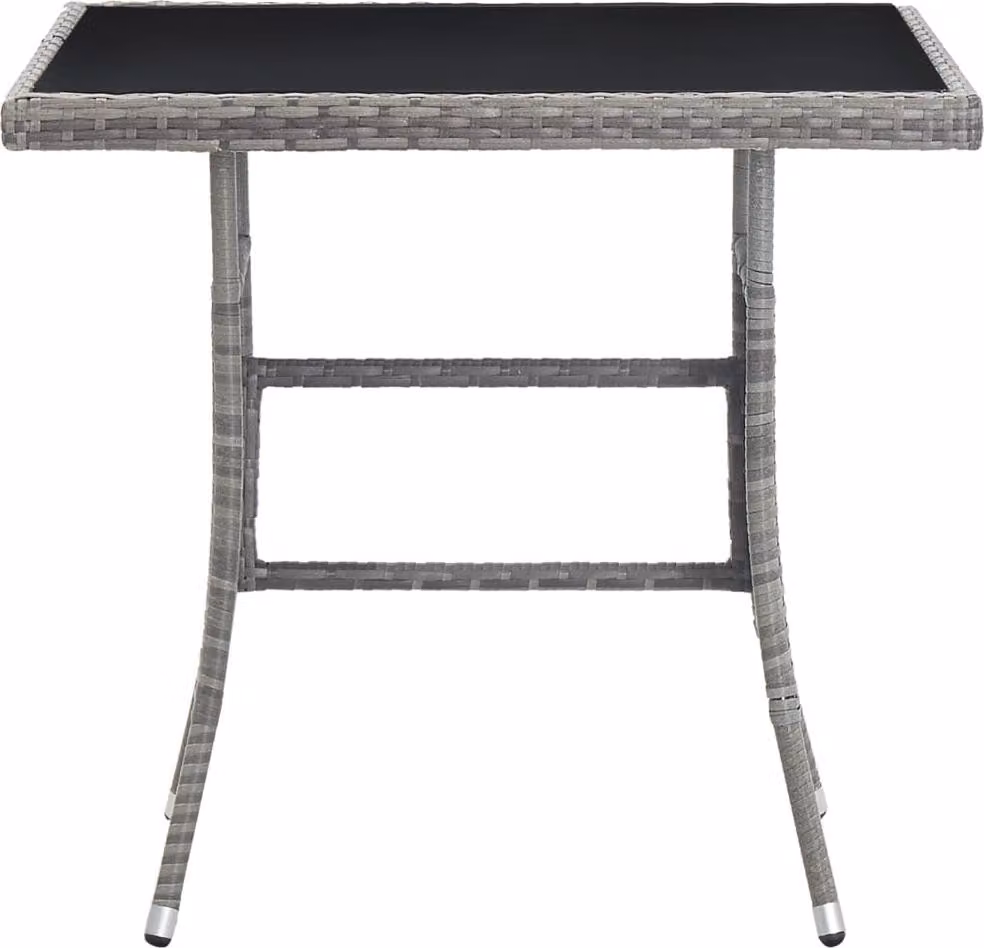 vidaXL Tavolo da giardino grigio 80x80x74 cm in poly rattan
