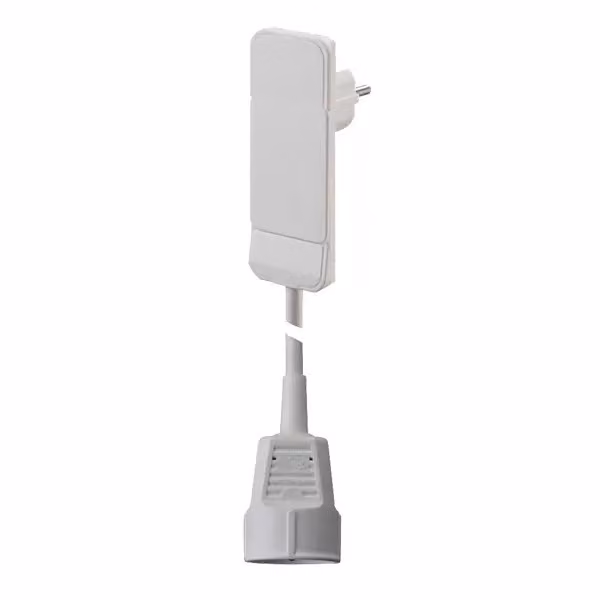 BACHMANN Spina piatta CEE7/7 bianco, 1,5 m CEE7/3