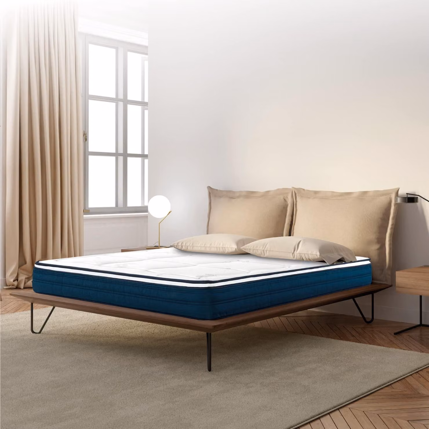 Materassi 120x190 cm, in poliuretano e memory foam, altezza 22 cm, supporto medio