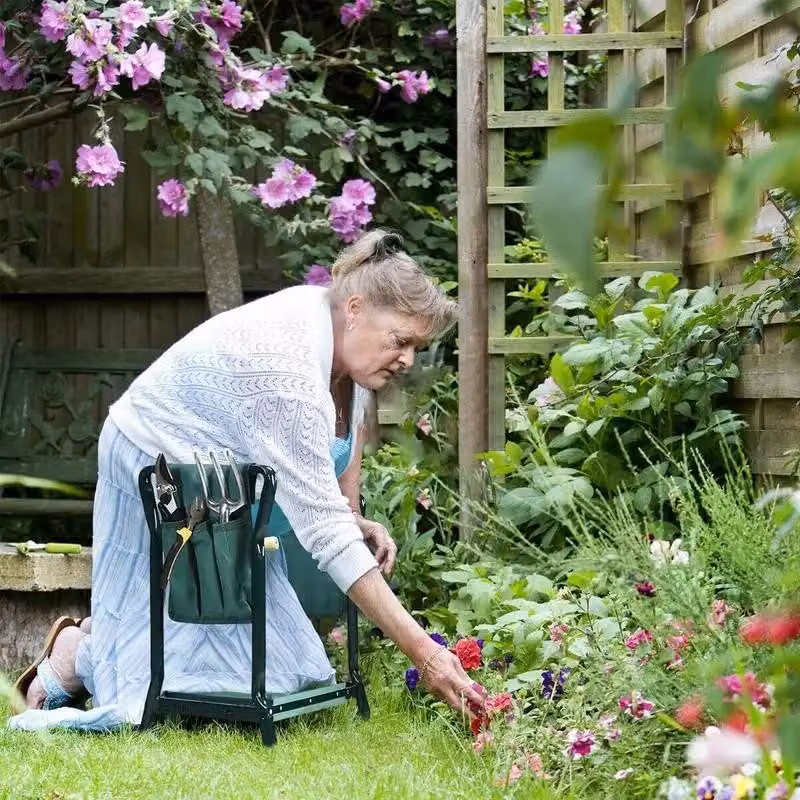 Panca da giardino pieghevole per lavorare in ginocchio e panca da giardino pieghevole