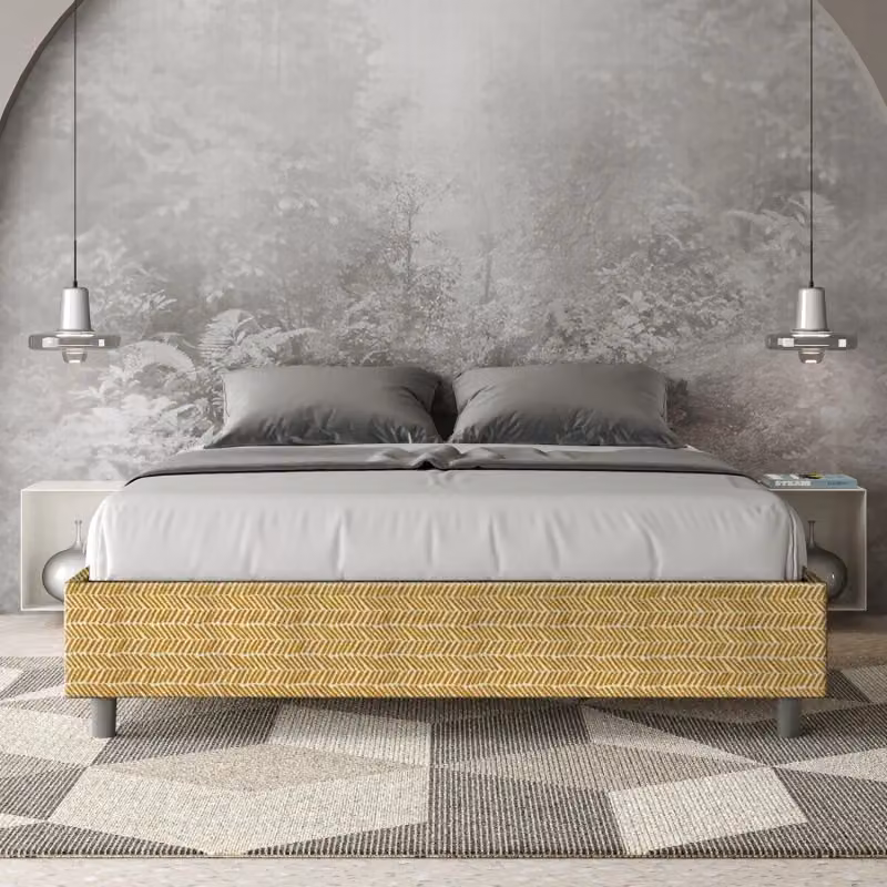 Letto Sommier Matrimoniale Ityhome con Contenitore Giallo, L/P: 160 x 200 cm – 2