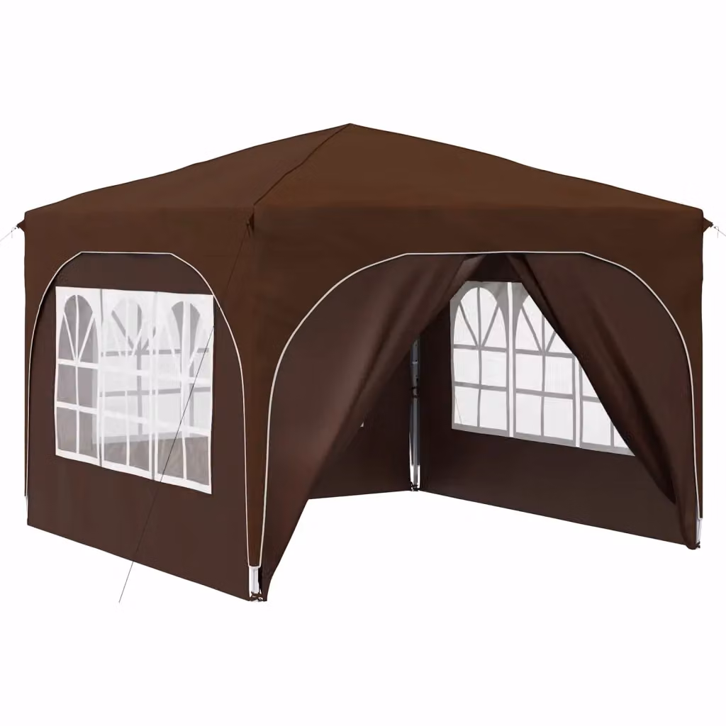Gazebo a pop-up DESIGN IN per feste, Marrone e Argento, L/P/H: 290 x 290 x 245 cm – 2