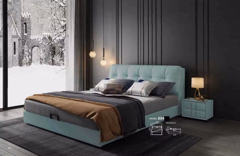 Designer Bett 180x200 Leder Metall Betten Doppel Schlaf Zimmer Luxus Ehe Hotel