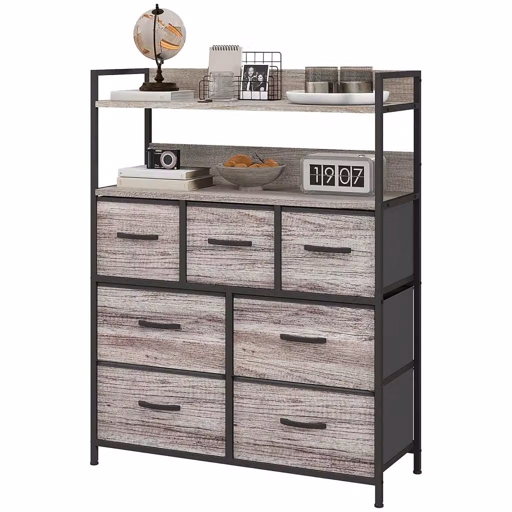 Cassettiera Xylo con 7 cassetti in tessuto grigio in stile industrial – 2