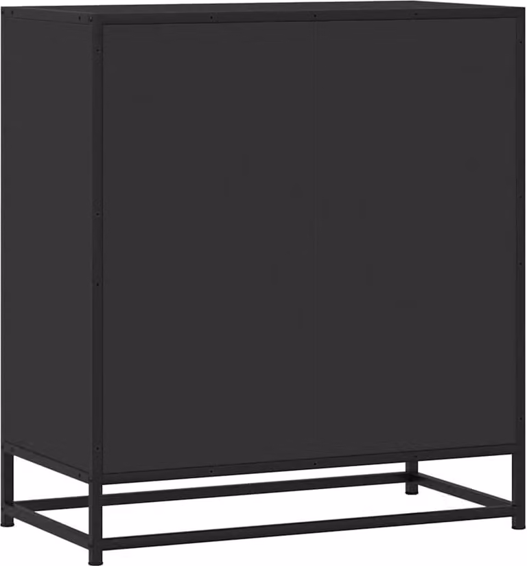 Credenza Rovere Nera 68x35x76 cm in Legno Multistrato