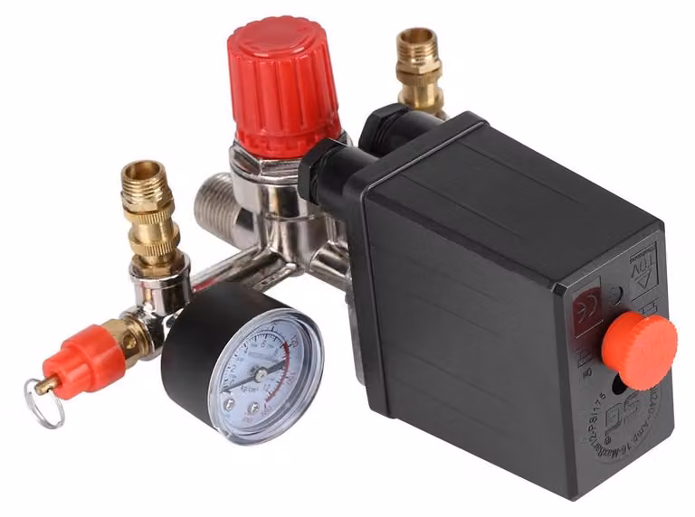 Interruttore di sicurezza per compressore d'aria con valvola di sicurezza a doppio stadio, 120 psi