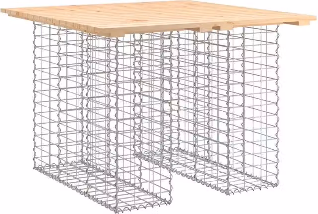 Tavolo da giardino rettangolare in legno di pino e acciaio verniciato marrone L: 110 cm, P: 100 cm, H: 72 cm