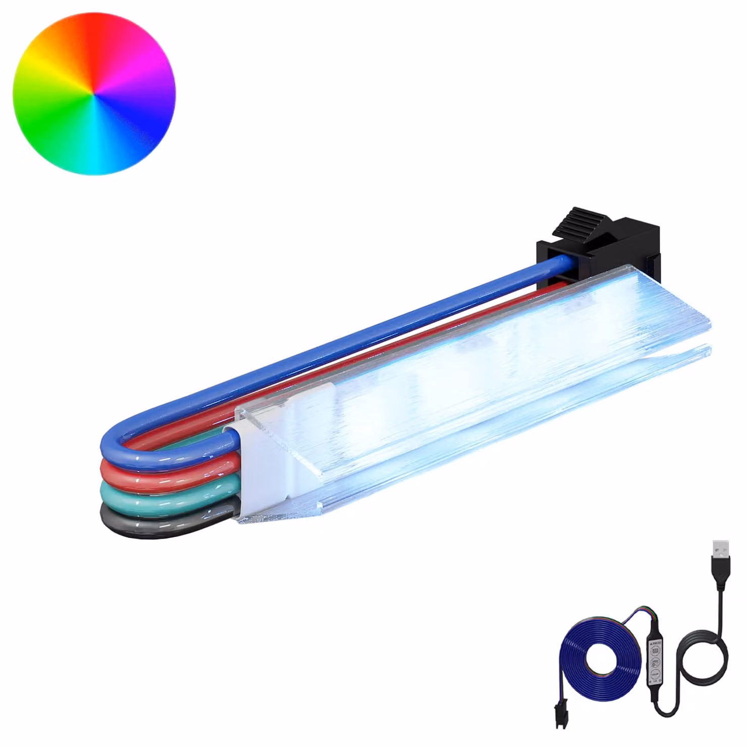 Set di 12 strisce LED RGB neon flex vidaXL multicolore con alimentatore USB in rame e plastica