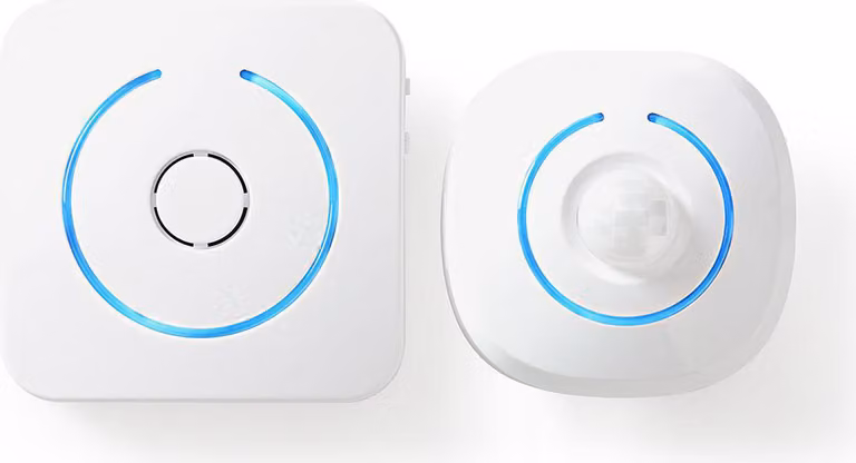 Allarme rilevatore di movimento | Alimentazione a batteria | 6x AA/LR6 | 85 dB | Portata del rilevatore: 6 m | Parete | Blu / Bianco