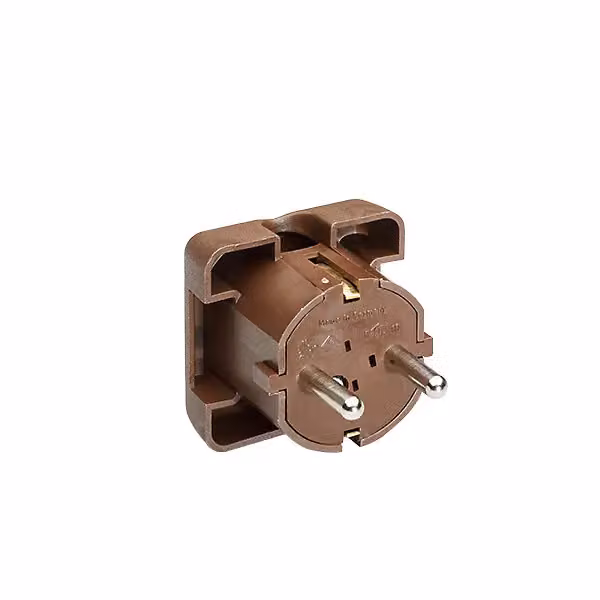 Spina di contatto di terra BACHMANN, design piatto marrone, montabile
