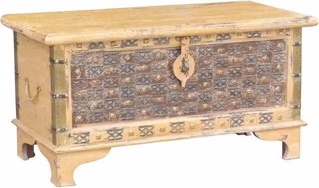 Baule in legno marrone 90x40x45h