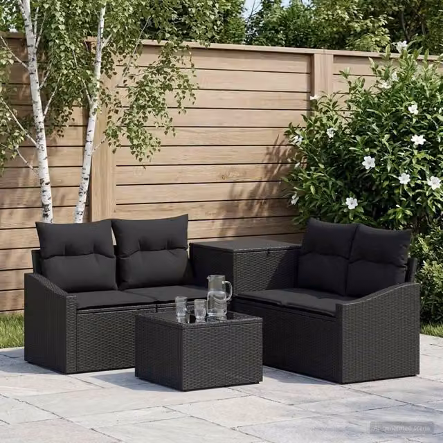 Set di divani 6 pz Nero 55 x 55 x 37 cm 3447280