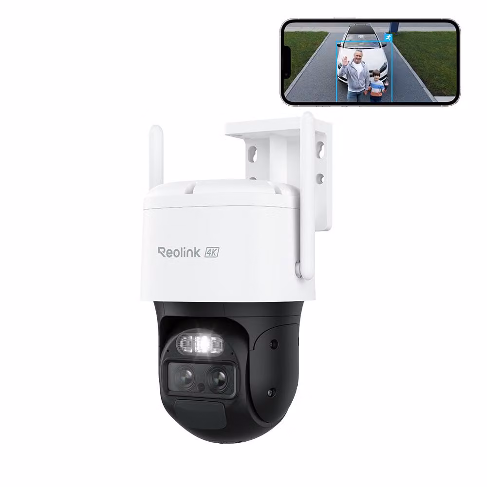 Telecamera di sicurezza Reolink 4K 8MP 4G LTE a batteria, doppio obiettivo, zoom e tracking automatico, rilevamento di persone/veicoli/animali, visione notturna spotlight