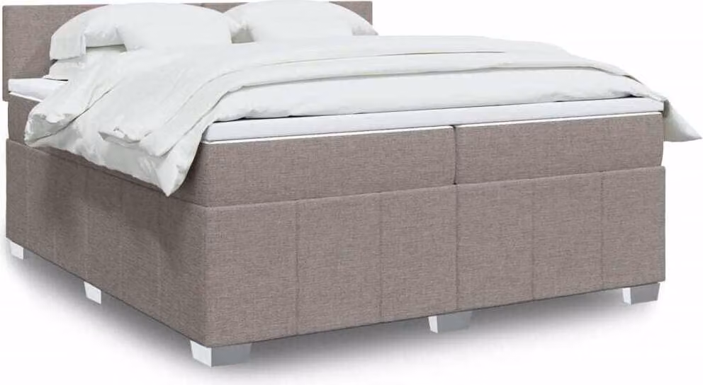 Maison Exclusive - Letto boxspring con materasso Taupe 200x200 cm Tessuto