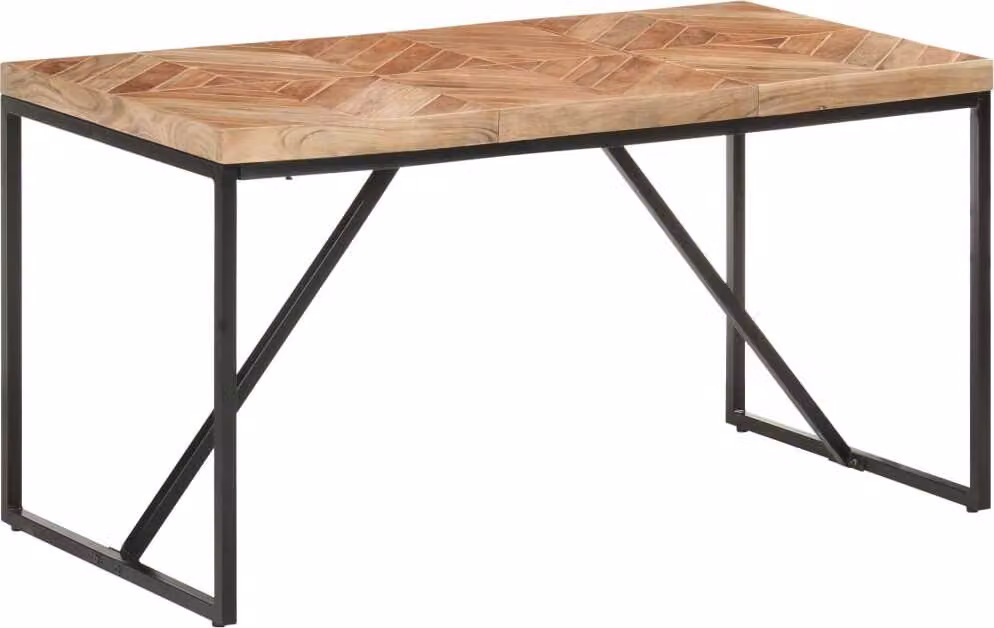 vidaXL Tavolo da pranzo 140x70x76 cm in legno massiccio di acacia e mango