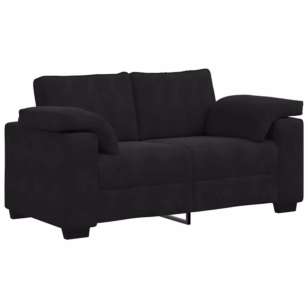 Divanetto moderno vidaXL in velluto nero L: 160 cm, P: 77 cm, H: 82 cm – 2