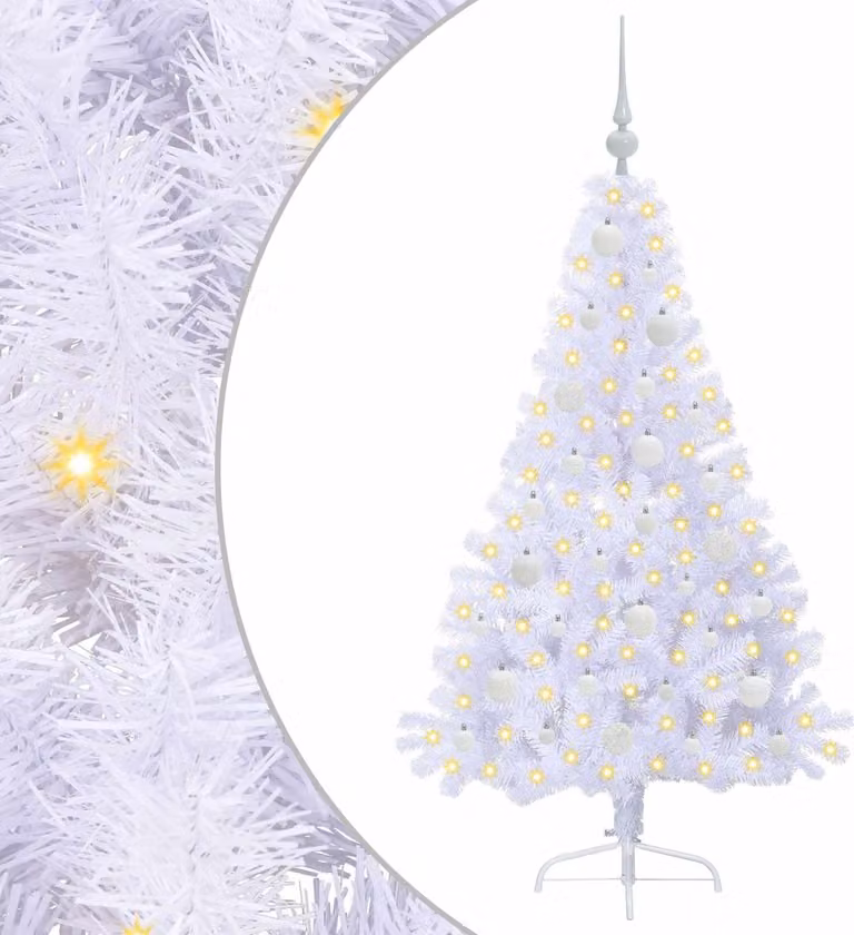 Albero di Natale artificiale Bianco 150 cm PVC e Acciaio