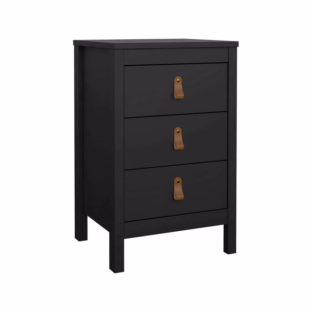 Comodino Lombardia DMORA Nero Opaco L 43,8 cm, P 38,4 cm, H 70,1 cm – 2