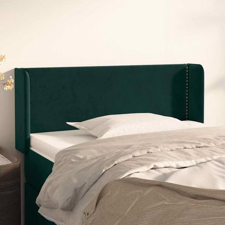 Testiera ad orecchio vidaXL in velluto verde scuro L: 103 cm, P: 16 cm, H: 78-88 cm